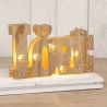 Décoration en Bois Love avec Lumières Led 21 cm x 13 cm