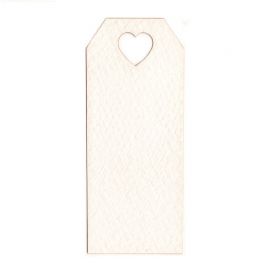 24 Cartes Blanches avec Trou en forme de Coeur 3 cm x 7 cm