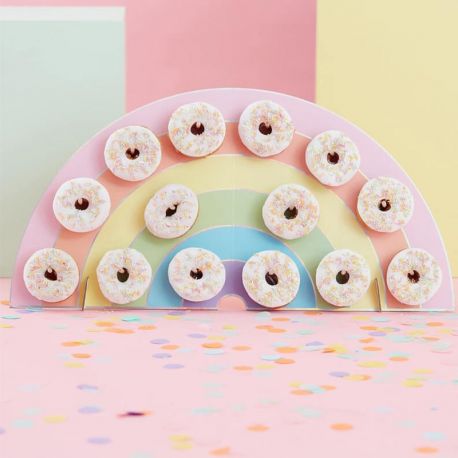 Mur de Donuts Arc-en-Ciel