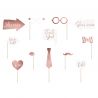 12 Accessoires pour Photobooth Rose Gold