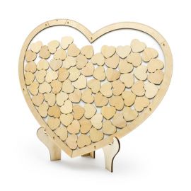 Livre d'Or en Forme de Coeur en Bois