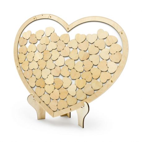 Livre d'Or en Forme de Coeur en Bois