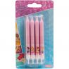8 Bougies en forme de Bâton Princesses 9 cm