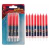 8 Bougies en Forme de Bâton Spiderman 9 cm