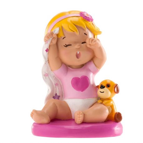 Figurine Baptême Fille qui Baille 10 cm