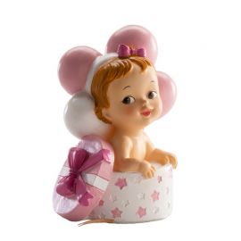 Figurine Baptême Fille avec Cadeau