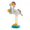 Figurine de Cigogne avec Bébé Garçon 10 cm