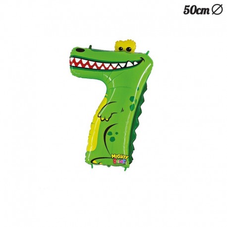 Ballon en Mylar Crocodile Numero 7 50 cm