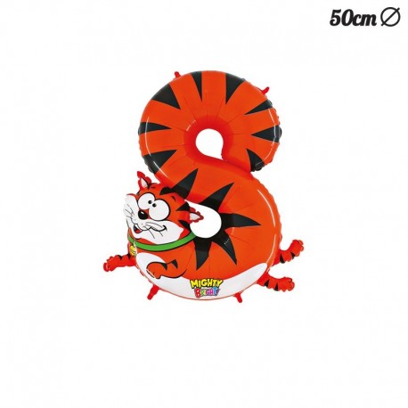 Ballon en Mylar Tigre Numero 8 50 cm