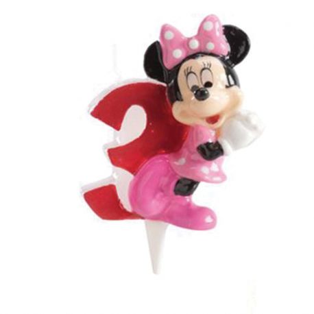 8 Bougies Nº 3 Minnie Mouse 6,5 cm