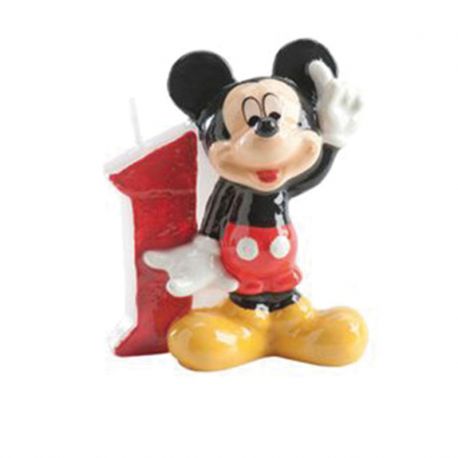 Bougie Nº 1 Mickey Mouse 6,5 cm