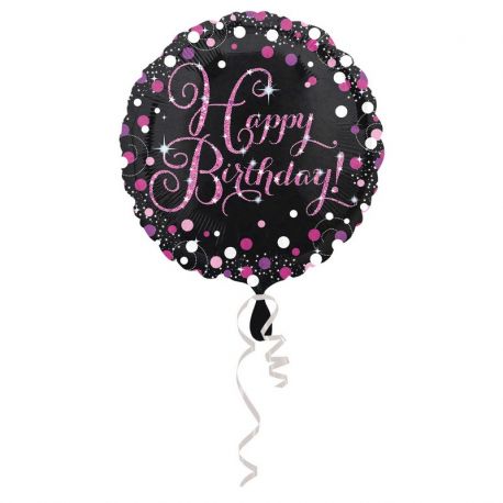 Ballon Mylar Élegant Rose Happy Birthday