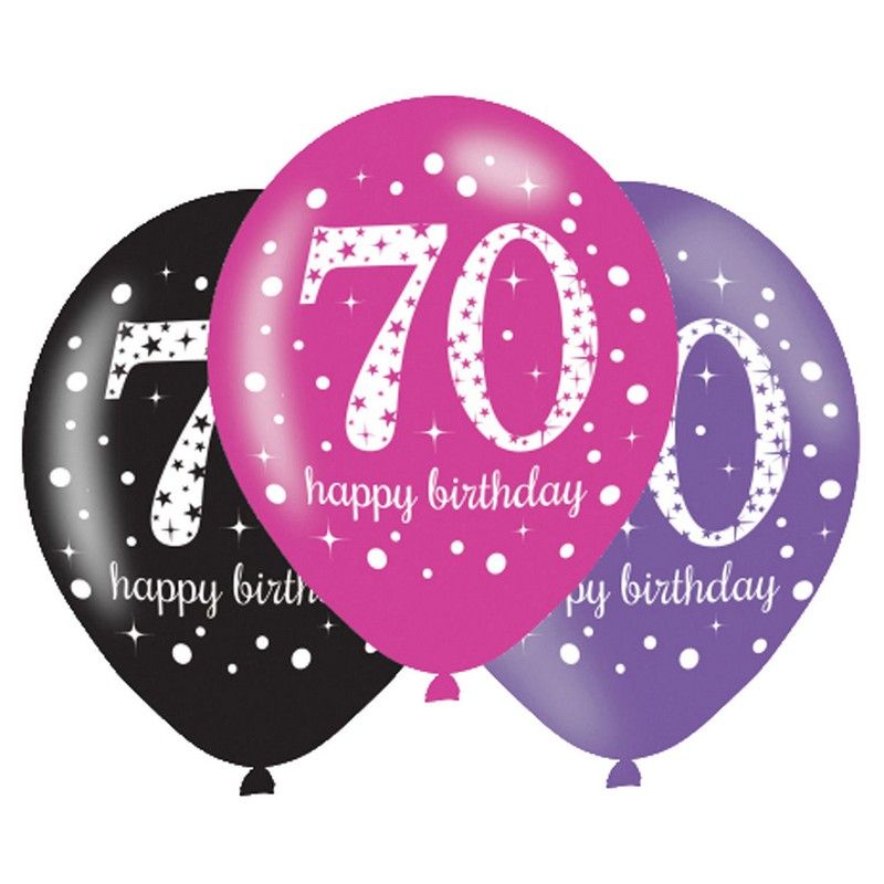 6 Ballons Happy Birthday Elegant 70 Ans Rose 28 Cm 6 Ballons Happy Birthday Elegant 70 Ans Rose 28 Cm