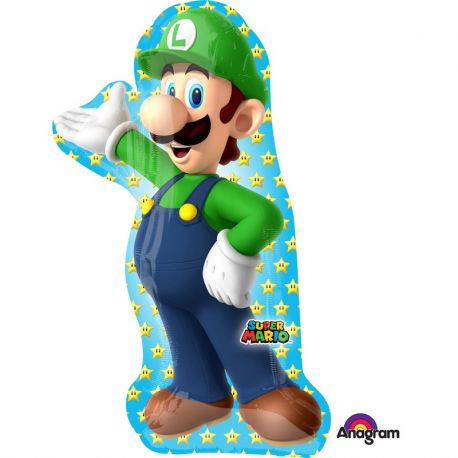Ballon en forme de Luigi Super Mario 50 cm x 96 cm