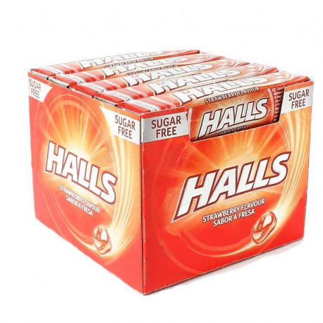 Bonbons Halls à la Fraise sans sucre 20 paquets