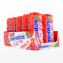 Chewing-gum Mentos à la Fraise 10 paquets