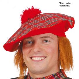 Chapeau Écossais avec Cheveux