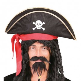 Chapeau de Pirate avec Ruban Rouge