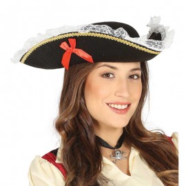 Chapeau de Pirate avec Dentelle