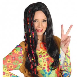 Perruque Noire de Hippie