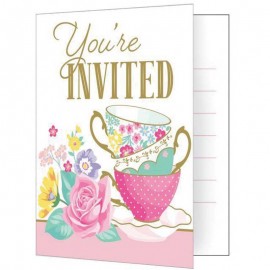 8 Invitations Fête du Thé