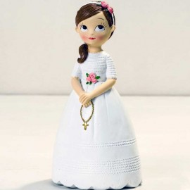 Figurine de Fille avec une Rose 16,5 cm