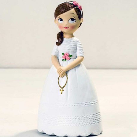 Figurine de Fille avec une Rose 16,5 cm