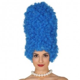 Perruque Boucles Bleues Marge 40 cm