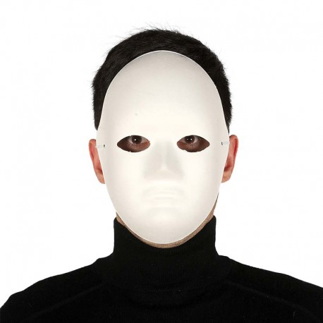 Masque Blanc en Papier Maché