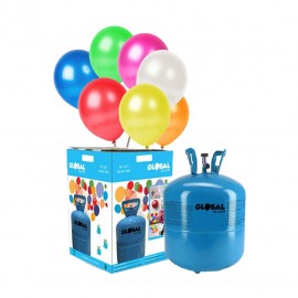 Petite Bouteille d'Hélium avec 30 Ballons Métallisés