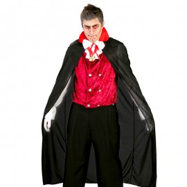 Cape Noire Vampire Noir et Rouge 140 cm