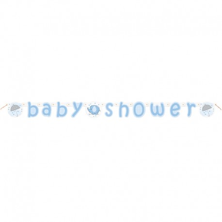 Fanion Baby Shower Garçon Avec Elephant 1,6 cm