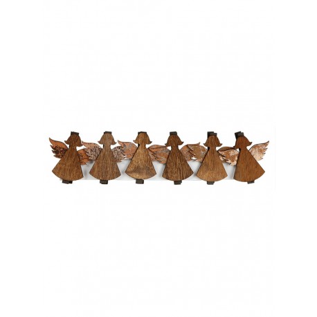 Sachet 6 Anges 6,5 cm avec Pince