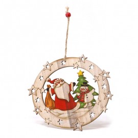 Suspension en Bois Noël 15 cm