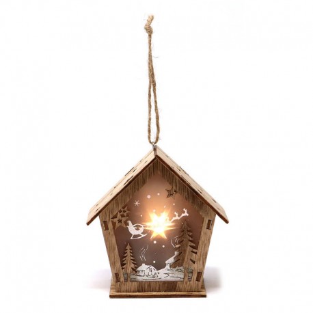 Petite Maison en Bois Led 11 cm