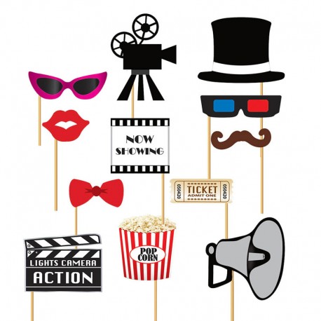 Set Photobooth Cinéma 12 Pcs