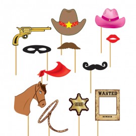 Set Photobooth Cowboy 12 Pcs