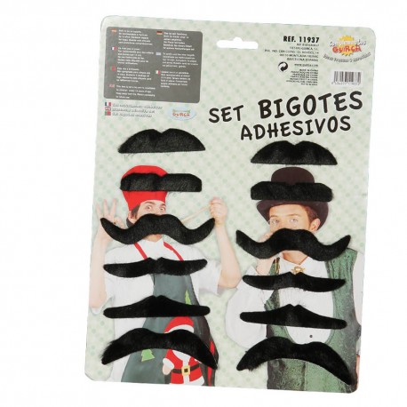 Carton 12 Moustaches Adhésives Assorties