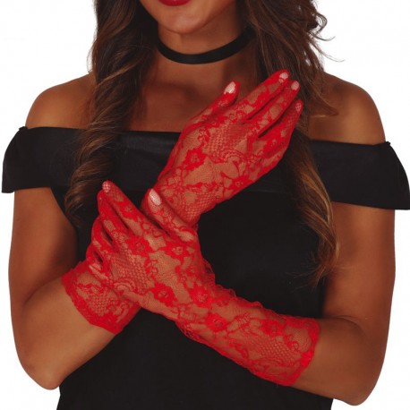 Gants Perforés Rouges 38 cm