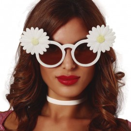 Lunettes Blanches avec Marguerites