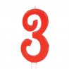 Bougie Rouge Nº 3 12 cm