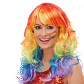 Perruque Cheveux Longs avec Mèches Bicolores