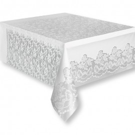 Nappe en Plastique Avec Broderie 137 x 274 cm Nappe en Plastique Avec Broderie 137 x 274 cm
