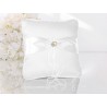 Coussin Pour Alliance Blanc Avec Coeurs Dorés