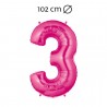 Ballon 102 cm en Mylar Chiffre 3