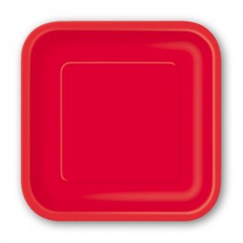 14 Assiettes Carrées en Carton 23 cm