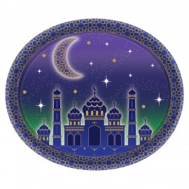 8 Platos Eid Mubarak Oval 30 cm 8 Platos Eid Mubarak Oval 30 cm
