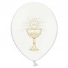 6 Ballons Calice Communion Blancs 30 cm