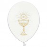 6 Ballons Calice Communion Blancs 30 cm