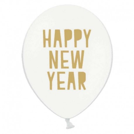 6 Ballons Happy New Year 30 cm